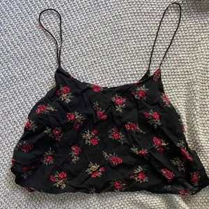 Black floral Brandy top